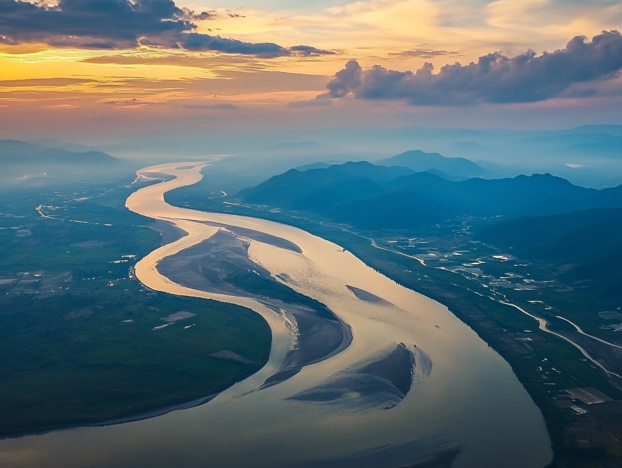 The spread of tea from its origins near the Irrawaddy River to Southeast China, Indo-China, and Assam.